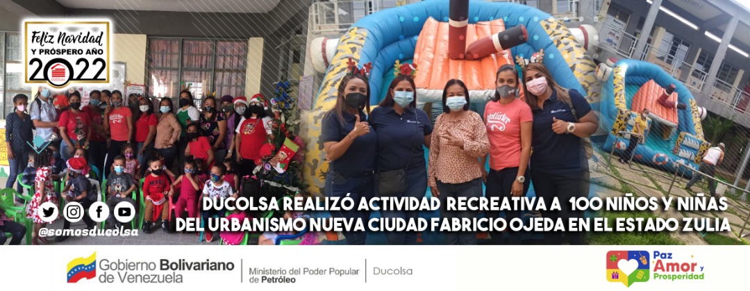 DUCOLSA REALIZÓ ACTIVIDAD  RECREATIVA A  100 NIÑOS Y NIÑAS DEL URBANISMO NUEVA CIUDAD FABRICIO OJEDA EN EL ESTADO ZULIA